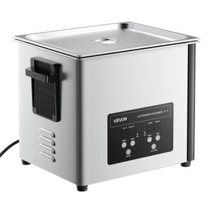 VEVOR 10L Ultrasonic Cleaner, Professional 180W Ultrasonic Cleaner Machine with Digital Display and Cleaning Basket, 40kHz Stainless Steel Cleaning Machine Ideal for Jewelry, Coins, Watches, Razors