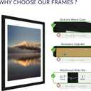 18X24 Poster Frame, Display Pictures 16X20 with Mat or 18X24 without, Wall Hanging Frames, Black, 3 Pack