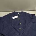 Glamaker Cable Knit Chunky Cardigan Sweater Long Sleeve Crew Neck Button Down Knit Fall Sweaters Trendy Outfits (Small, Navy Blue)