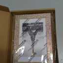 5x7 Bling Picture Frame Display Pictures 5x7, Tabletop or Wall Mount Glitter Shiny Crystal Photo Frame With Sparkle Glass Rhinestones, Horizontally or Vertically(Golden)