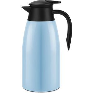 70oz Coffee Carafe Airpot Insulated Coffee Urn Stainless Steel Vacuum Thermal Pot Flask for Coffee, Hot Water, Tea, Hot Beverage - Keep 12 Hours Hot, 24 Hours Cold-Blue