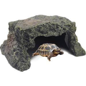 BNOSDM Reptile Hideout Rock,Tortoise Hide Cave,Resin Rock,Lizards Hideaway,Turtle Basking Platform,Reptiles Habitat Decor Tank Accessories for Bearded Dragon Gecko Snakes Chameleon Frogs