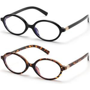 ViewJoy Retro Oval Blue Light Glasses for Women Fashion Computer Glasses Bluelight Blocking Eyewear Vintage Frame
