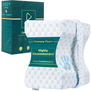 Ergonomic Knee Pillow Premium Memory Foam Leg Pillow for Sleeping on Side-Hip Support and Alignment-Relieve Lower Leg, Knee Pain, Hip Pain, Sciatica and Pregnancy Discomfort (White)