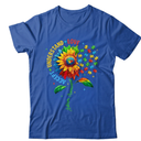 Autism Awareness Sunflower Men Women kids Autism Sunflower T-Shirt (Women, Size Large, Blue)