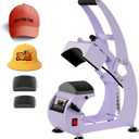 Hat Press, Hat Press Heat Machine for Caps with LCD Control, Hat Heat Press with 2 Platens & Caps Stretcher for Vinyl, Sublimation, Heat Transfer (Purple)