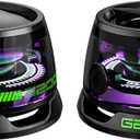 2 Pcs Magnetic Bluetooth Speaker,Multifunctional Portable G200 Speaker with Multi RGB Color Light Show-3D Surround Sound Effect,Phone Stand for iPhone, Android, TWS Pairing (Black+Black)