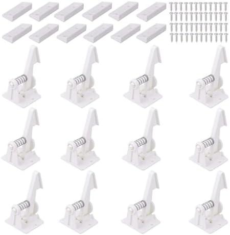 Vmaisi 6 Pack Cabinet Locks Child Safety Latches - Baby Proofing Cabinets Drawer Lock with Adhesive Easy Installation - No Drilling or Extra Screws (White) | Strong hold, Adhesive Installation. Protects curious toddlers