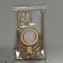 Samsung Galaxy S25 Magnetic Glitter Case [Compatible with MagSafe] Women Girls Bling Rhinestone Case with Stand Luxury Diamond Camera Lens Protection Shockproof Case for Galaxy S25, Gold