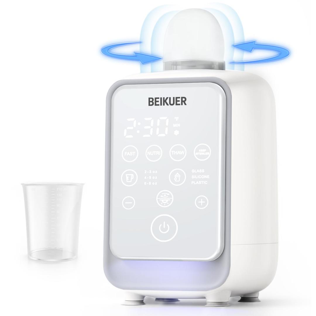 12-in-1 Baby Bottle Warmer for Breastmilk, 98F 2m Fast Heating Milk Warmers, 24H Locks Nutrients with 360 Swirlable Heat, Precise Even Warming & Temperature Control, Fits All Bottles, Bags, Jars (White)