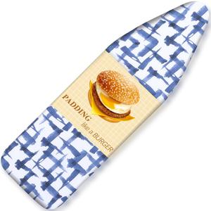 Ironing Board Cover and pad - 15 x 54 Thick Padding 4 Layers with 2" Elastic, Stain Resistant & Durable Scorch, 2 Buckles for Easy Installation in Laundry Room, Blue Brushstrokes (NO Board)