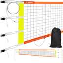 Professional Volleyball Net with Aircraft Steel Cable, Scoring Design - Anti-UV & Heavy Duty for Outdoor, Backyard, Pool, Schoolyard, Beach - Portable 32 * 3FT Volleyball Net with Storage Bag