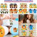 2 x 48 Sheets Animals Make a Face Sticker Sheets for Kids Todders Activities, Make Your Own Stickers for Kids Birthday Party Favor Supplies Craft (Green)