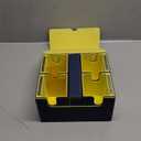 Card Deck Box for MTG with Commander Display, 5 in 1 Card Storage Box Fits 400+ Double-sleeved Cards, Removable Deck Case for TCG/Sports Cards with Dice Tray, 4 Magnetic Card Holders (Blue Yellow)