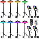 SUNVIE RGBW Landscape Lighting Kit 12V Low Voltage Landscape Lighting with Connectors, Color Changing Low Voltage Pathway Lights Wired with Spotlights Waterproof for Holiday Patio Garden Yard,12 Pack