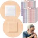 Geiserailie 200pcs 7/8 Inch Round Bandages for Face Sensitive Skin Silicone Small Bandages Sterile Hypoaller Lenic Latex Free Nonstick for Sensitive Fragile Skin Delicate Wounds