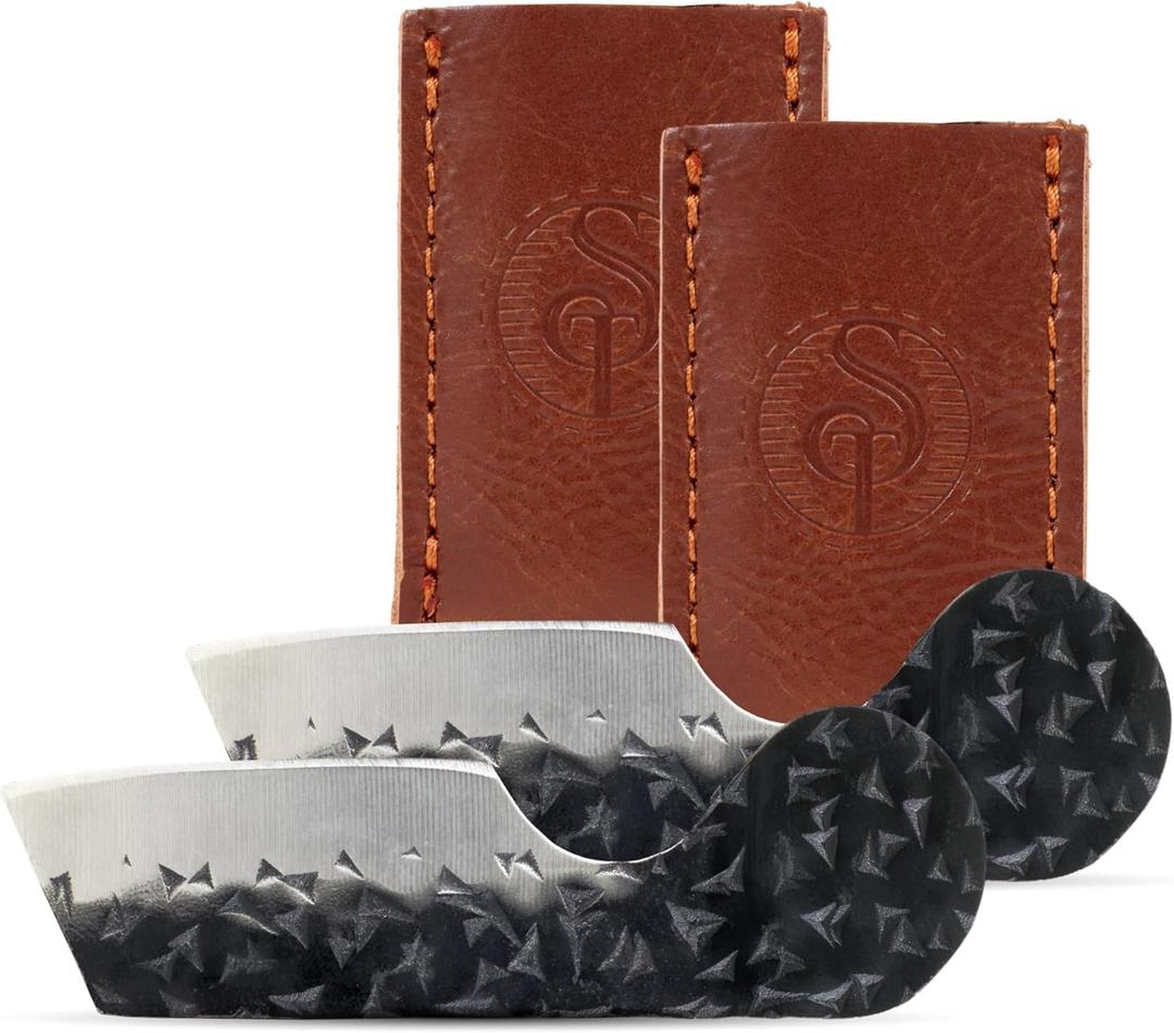 Mini Pocket Knife Set of 2 with Leather Sheaths for EDC | Compact design, ideal for camping, hiking, hunting, and fishing, great everyday carry gift idea, suitable for men and women