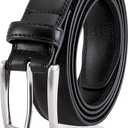 MILORDE Men's Genuine Leather Dress Belt, Handmade, 100% Cow Leather, Fashion & Classic Designs for Work Business and Casual (Black)