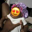 AKISS Baby Infant Newborn Toddler Satin Silk Hair Bonnet for Baby Girl Boy Sleeping Kids Cap Hat (0-3 Months, Fuchsia + Lavender)