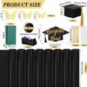 176 Pcs Graduation Money Flower Bouquet Kit Gifts Class of 2026 Money Bouquet Making Kit Gift Ideas with Black Flower Wrapping Paper Butterflies Graduation Cap for College Middle High School