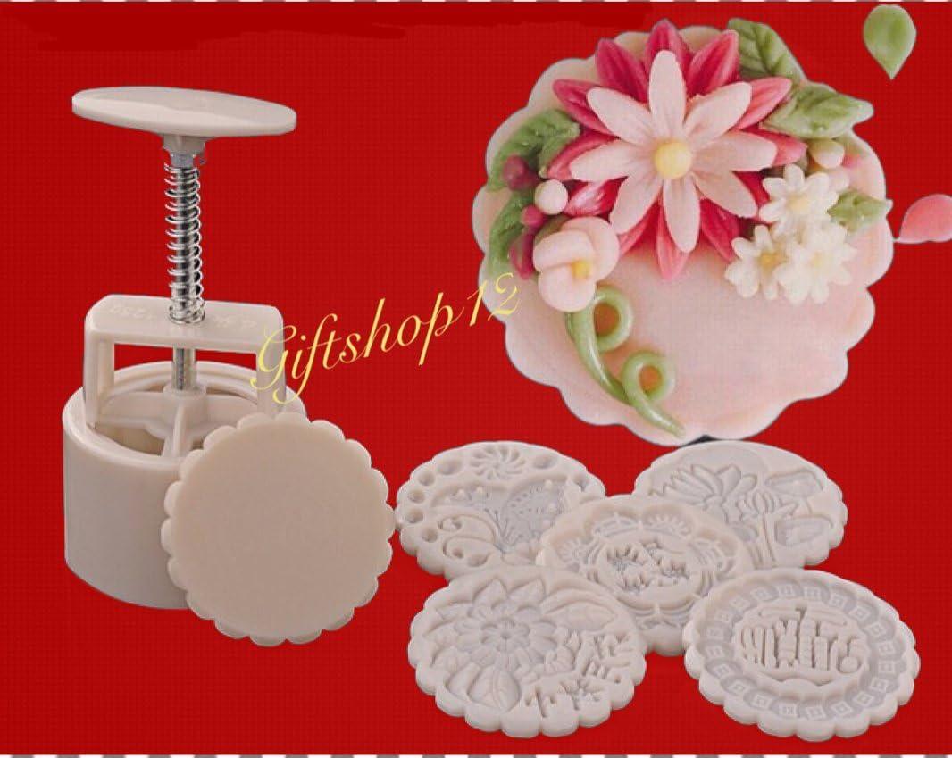 White Mooncake Moon Cake Molds , Traditional, Cookie Cutter Molds 125g