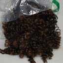 YEAME Curly Wigs for Black Women - Curly Afro Wig with Bangs Ombre Brown Mixed Color Synthetic Heat Resistant Full Wigs with 1 Wig Comb and 4pcs Wig Caps