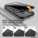 BERFY for iPhone 16 Pro Max Case, Compatible with MagSafe, Built-in Privacy Screen Protector, Camera Protection, Shockproof Full Body Phone Case 6.9", Clear Black