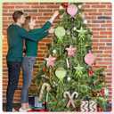 10 Pcs Pastel Large Sweet Candy Christmas Ornament 16'' Snowflake Giant Lollipop Candy Cane Ornaments with Stick Macaron Peppermint Xmas Decor for Christmas Tree Holiday Party(Classic)