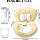 6 x Car Seat for Dolls, Cute Car Seat with Clip Box and Safety Belt Soft Furry Cushions Ideal Decorative Accessories for Air Vent Clip and Desktop Stand(Apricot)