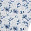 2 Pcs Vintage Blue White Flower Hand Towels for Bathroom 14"x28",Soft Quick Dry Watercolor Navy Ink Modern Floral Leaf Guest Bath Towels,Decorative Towels for Bathroom Kitchen Dish Face Gym