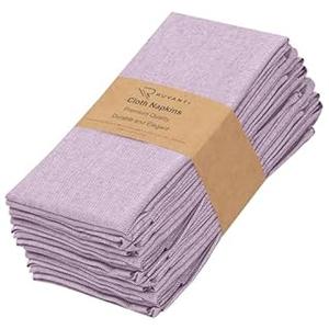 Ruvanti Cloth Napkins Set of 12, 18x18 Reusable Napkins Cloth Washable, Soft & Durable Table Napkins, Poly Cotton Fabric Dinner Napkins for Parties, Christmas, Thanksgiving, Weddings - Purple