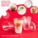 Plastic Cups with Lids 16 oz 100 pack, Clear Disposable Iced Coffee Cups with Strawless Sip Lids, Drink Cup for Cold Drinks, Iced Coffee