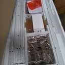 Rovibek 43" Dining Table Benches Set for 4, Modern Space Saving Kitchen Table Chairs & Adjustable Feet Breakfast Table 2 Benches, Wooden Industrial Style Farmhouse, White