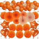 Orange Party Decorations, Paper Pompom Balloon Garland Orange Party Supplies for Halloween Decorations Women Girls Birthday Wedding Graduation Christmas Engagement Party Decorations