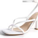 DREAM PAIRS Women's Square Open Toe Flip Flop High kitten Heels Strappy Thong Ankle Strap 3.35 Inch Sandals Comfort Dress Party Shoes, Size 7