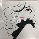 Sexy Girl Beauty Long Hair Face Makeup Salon Wall Stickers Home Decor Living Room Removable Vinyl Barbershop Wall Decal A536 (Black Girl + Pink Lips), 63cm X 56cm