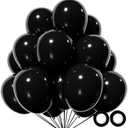 110pcs Black Balloon 12 inch, Black Latex Balloons for Birthday Party Baby Shower Wedding(with 2 Ribbons).