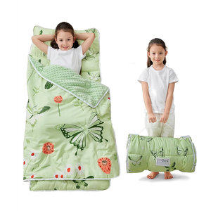 Toddler Nap Mat with Pillow and Blanket, Extra Large Rolled Napping Mats,Slumber Bags for Boys Girls,Kids Sleeping Bag for Daycare, Preschool Travel Camping
