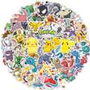 100 PCS Pokemon Cute Stickers for Gifts, Waterproof Sticker for Phone, Laptop, Water Bottles, Hydro Flask, Stickers for Kids, Toddlers, Vinyl