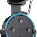 Sintron Wall Mount Holder for UK Google Mini & Dot 2 - Smart Home Outlet Wall Mount Stand for Dot 2nd Generation Speaker Holder with Charging Cord Cable, Space Saving Accessories Without Messy Wires (Black)