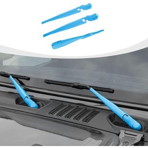 RAZPOY JL Front & Rear Window Wiper Blades Trim, Windshield Wiper Blade Cover Compatible with 2018-2023 Jeep Wrangler JL JLU & Gladiator JT, Light Blue