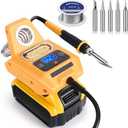 ITEFDTUTNE Cordless Soldering Station for Dewalt 20V Max Battery（Battery Not Included）, Electric Digital LCD Display Soldering Iron Station,Fast Heating Up Soldering Station for DIY, Appliance Repair