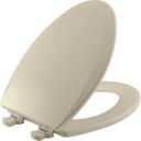 Bemis 1500EC 146 Almond Elongated Molded Wood Toilet Seat with Easy-Clean & Change Hinge