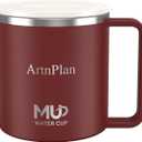 14oz Insulated Coffee Mug with Lid, Stainless Steel Coffee Mug with Handle, Double Wall Vacuum Tumbler, Leak-Proof Cup, Hot & Cold Drinks, Travel Mug for Christmas Gift, Car, Office, Camping