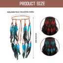 2 Pcs Native American Headband, Boho Indian Feather Headband, Hippie Headpiece Gypsy Indians Costume Decor, Indian Headpiece Gypsy Costume Headdress Hair Accessories for Women (Blue Red)