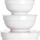 DOWAN Ceramic Bowl Set with Lids, Serving Bowls with Lids, Food Storage Container, Porcelain Prep Bowl, Small Mixing Bowls for Kitchen, Microwave & Dishwasher Safe, 64/42/22/12 Ounces, Set of 4