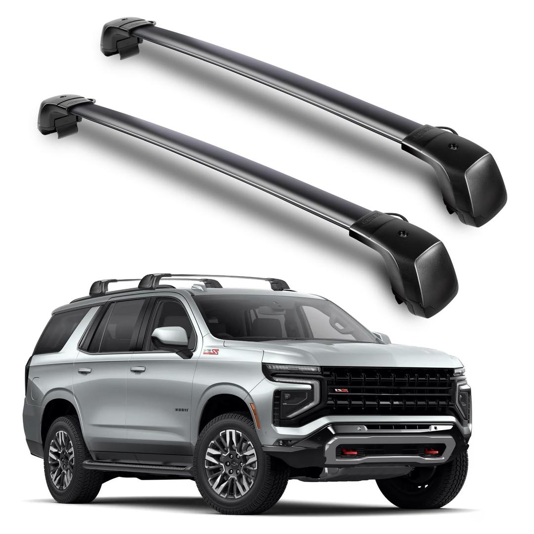 350 LBS Roof Rack Cross Bars Compatible with Chevy Tahoe 2021-2026, Chevrolet Suburban, GMC Yukon XL, Cadillac Escalade ESV Lockable Aluminum Rails Rooftop Bike Snowboard Skiboard Luggage Carrier