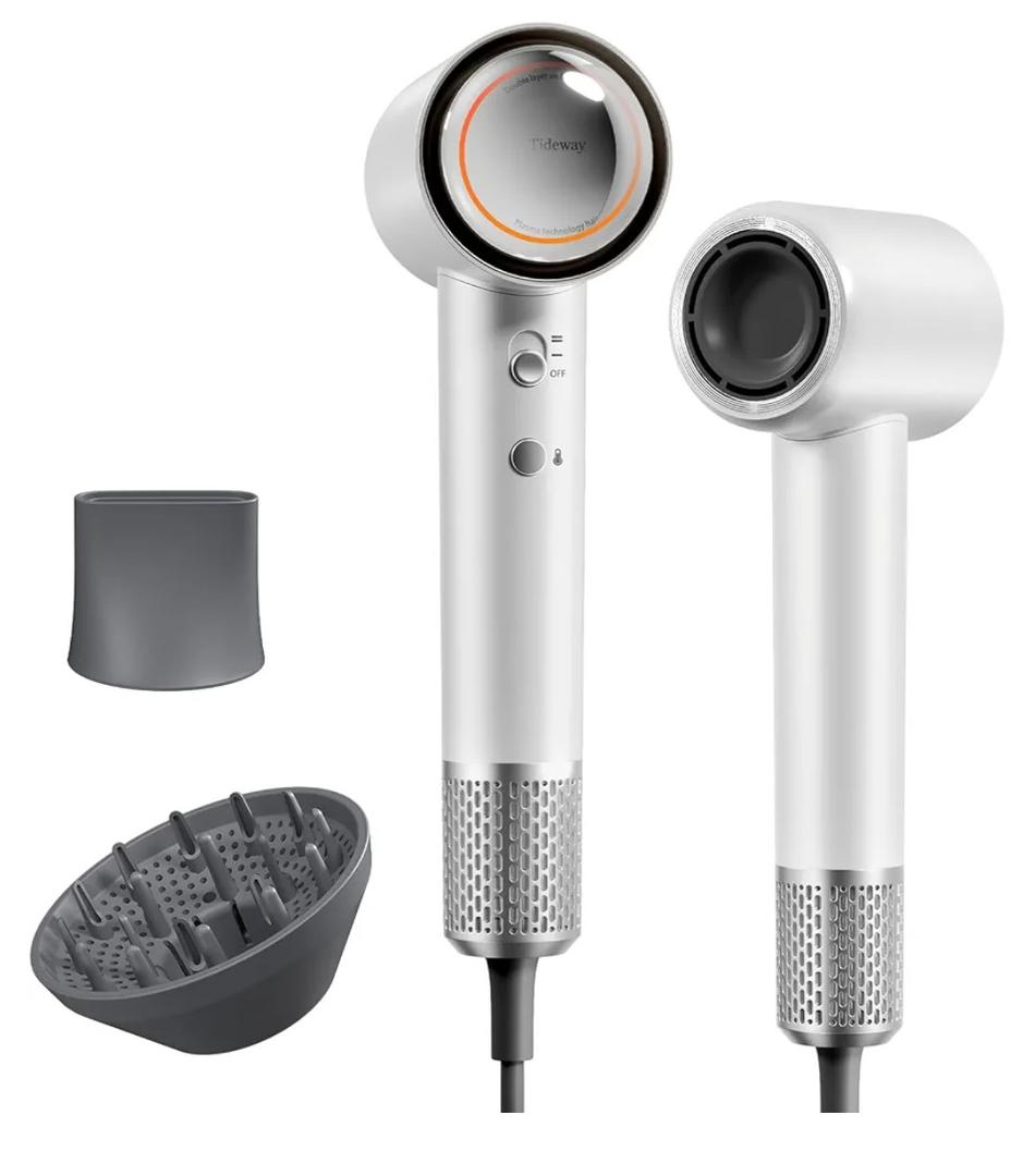 Tideway Hair Dryer Professional High-Speed Ionic Blow Dryer 110,000 RPM, Compact Hair Dryer with Magnetic Diffuser, Fast Drying with Brushless Motor Low Noise Smart Temperature Control-H11