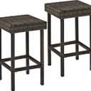 Crosley Furniture Palm Harbor Wicker Counter Height Outdoor Bar Stools, Set of 2, for Backyard, Patio, Deck, Brown
