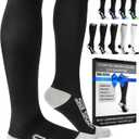 SB SOX Compression Socks for Men & Women (20-30 mmHg) - Best Support Stockings for Travel, Medical, and Sports - Perfect for Everyday Wear (Black, S)